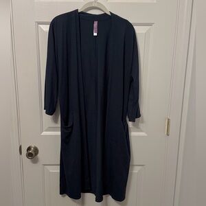 Adore Me Navy Open Front Robe/Cardigan
